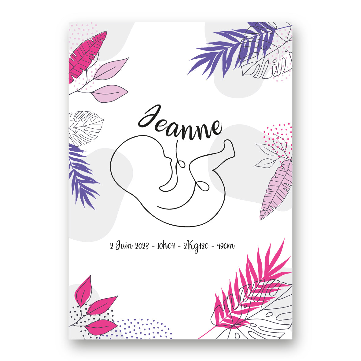 Affiche naissance personnalisé - Thème 01