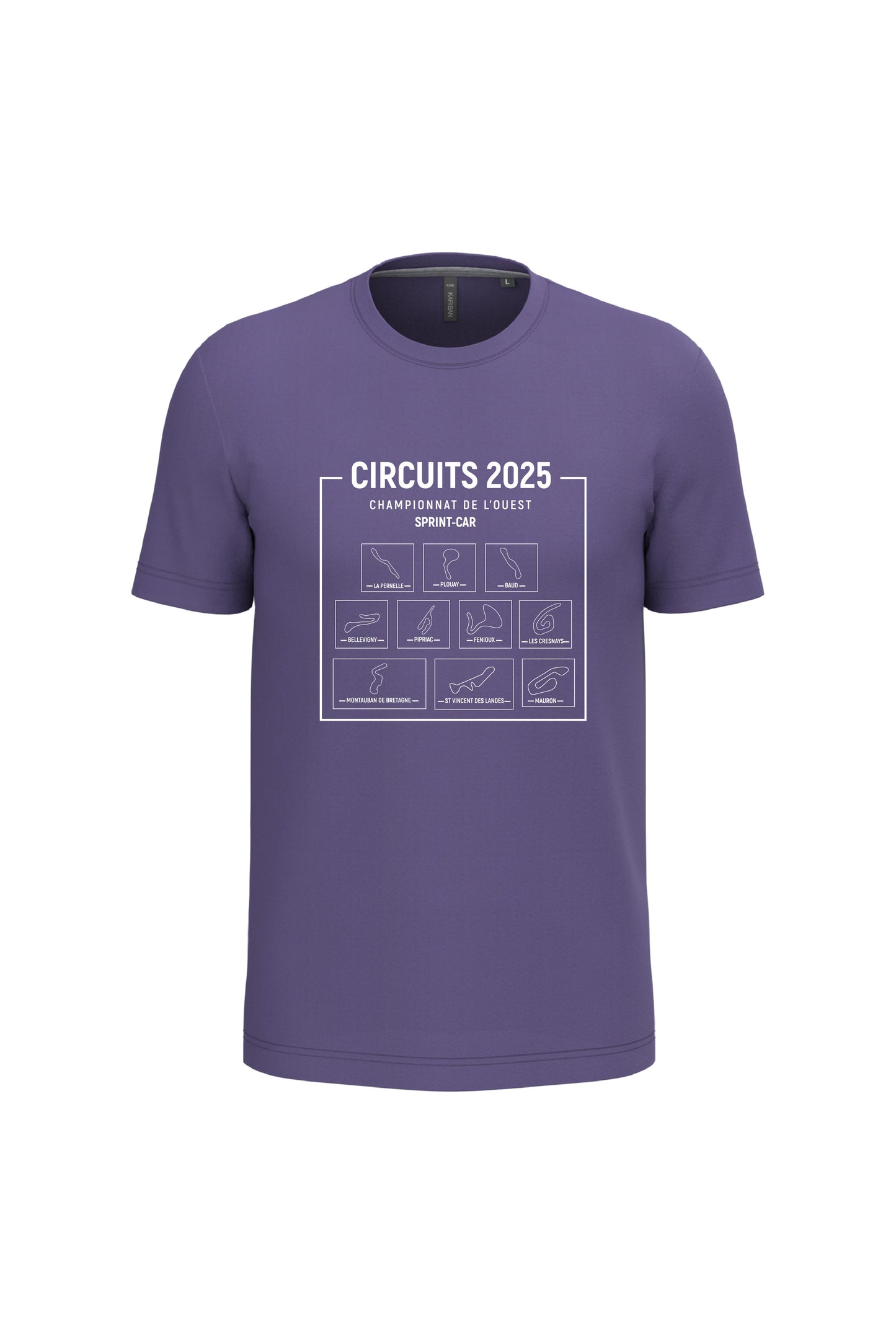 T-shirt homme - Circuits Championnat de l'Ouest Sprint-car 2025