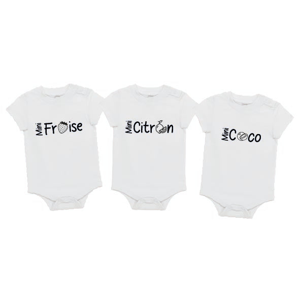 Lot 3 bodies Mini fruits (blancs)