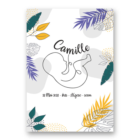 Affiche naissance personnalisé - Thème 01
