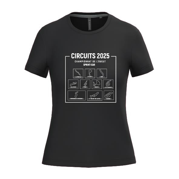 T-shirt femme - Circuits Championnat de l'Ouest Sprint-car 2025