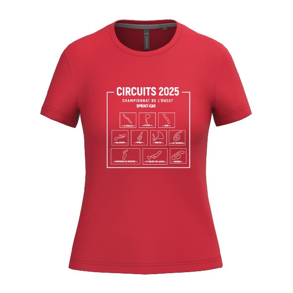T-shirt femme - Circuits Championnat de l'Ouest Sprint-car 2025