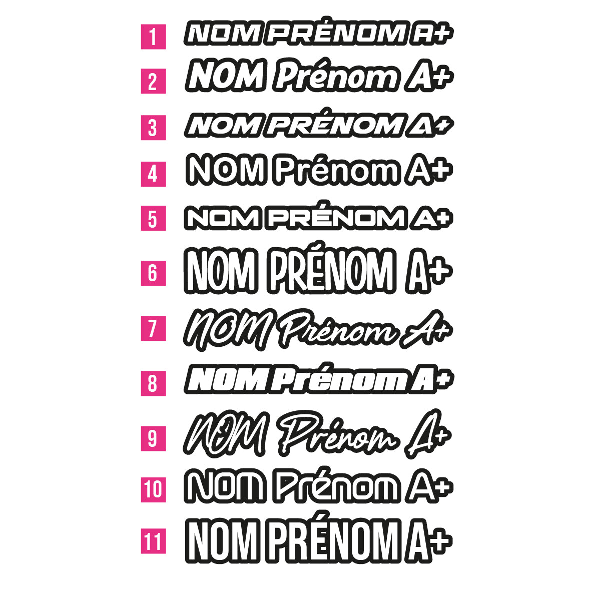 Kit Nom Prénom bicolor