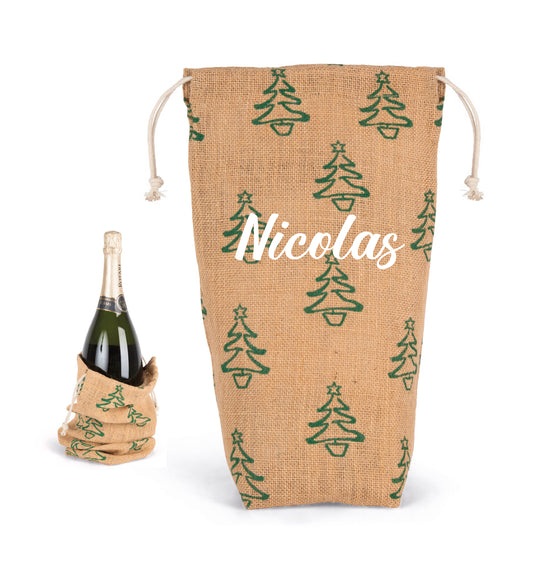 Porte bouteille motif Noël à personnaliser