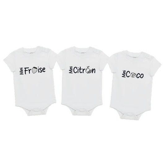 Lot 3 bodies Mini fruits (blancs)